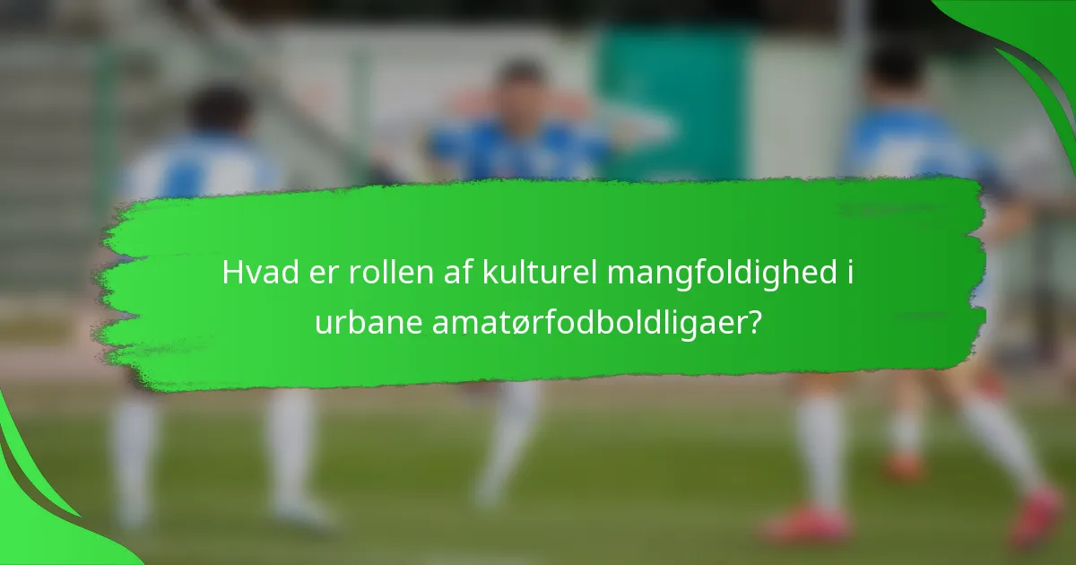 Hvad er rollen af kulturel mangfoldighed i urbane amatørfodboldligaer?