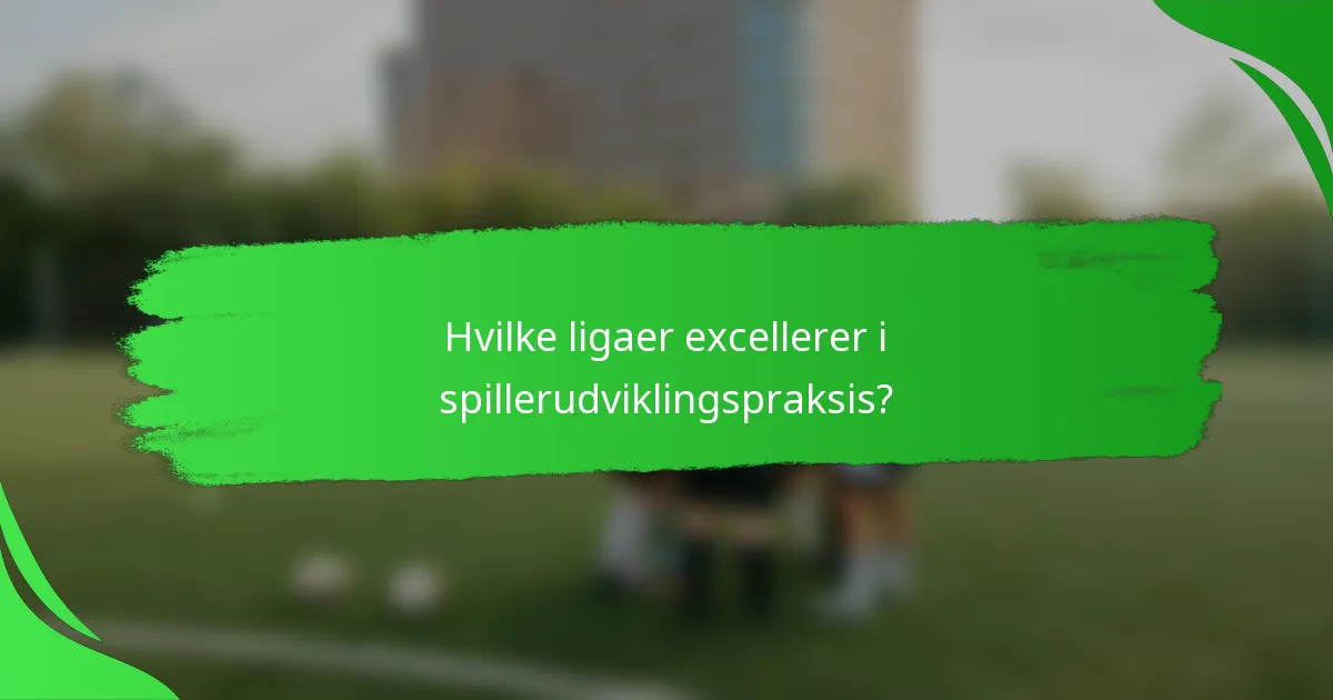 Hvilke ligaer excellerer i spillerudviklingspraksis?