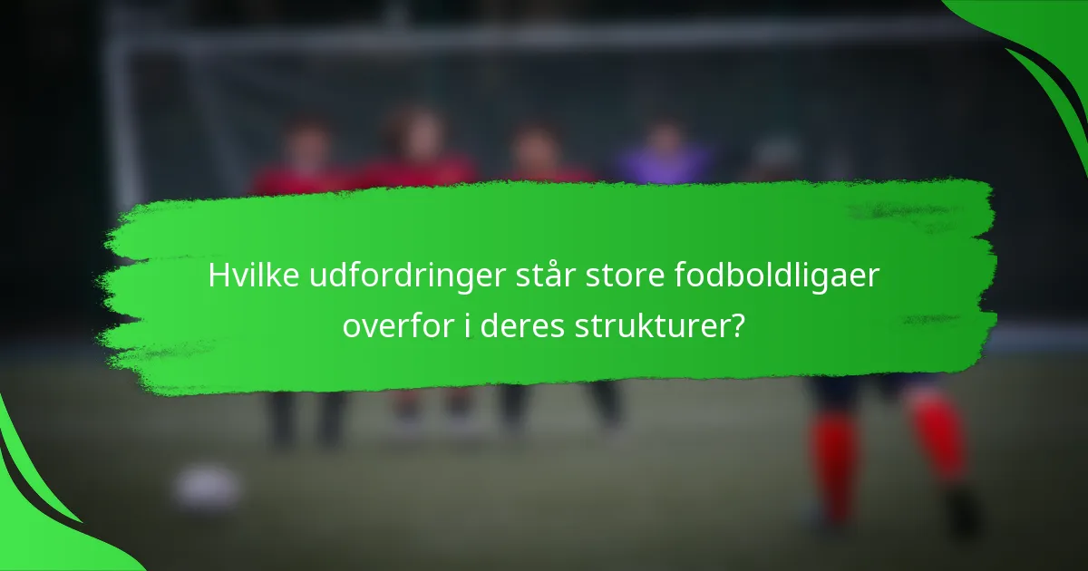 Hvilke udfordringer står store fodboldligaer overfor i deres strukturer?