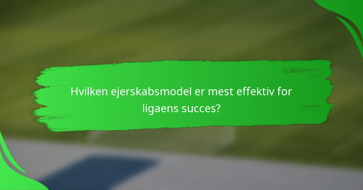 Hvilken ejerskabsmodel er mest effektiv for ligaens succes?