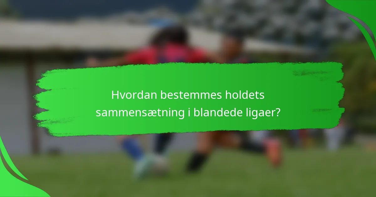 Hvordan bestemmes holdets sammensætning i blandede ligaer?