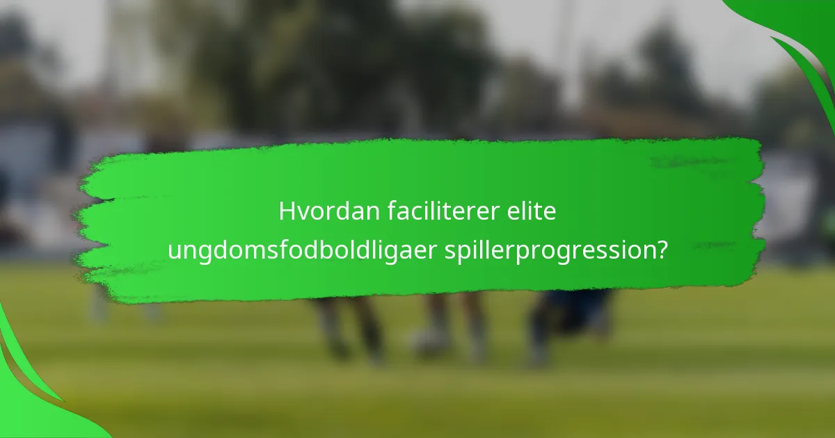 Hvordan faciliterer elite ungdomsfodboldligaer spillerprogression?
