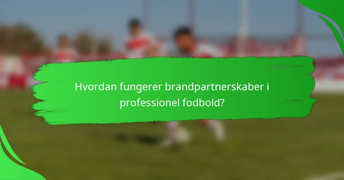Hvordan fungerer brandpartnerskaber i professionel fodbold?